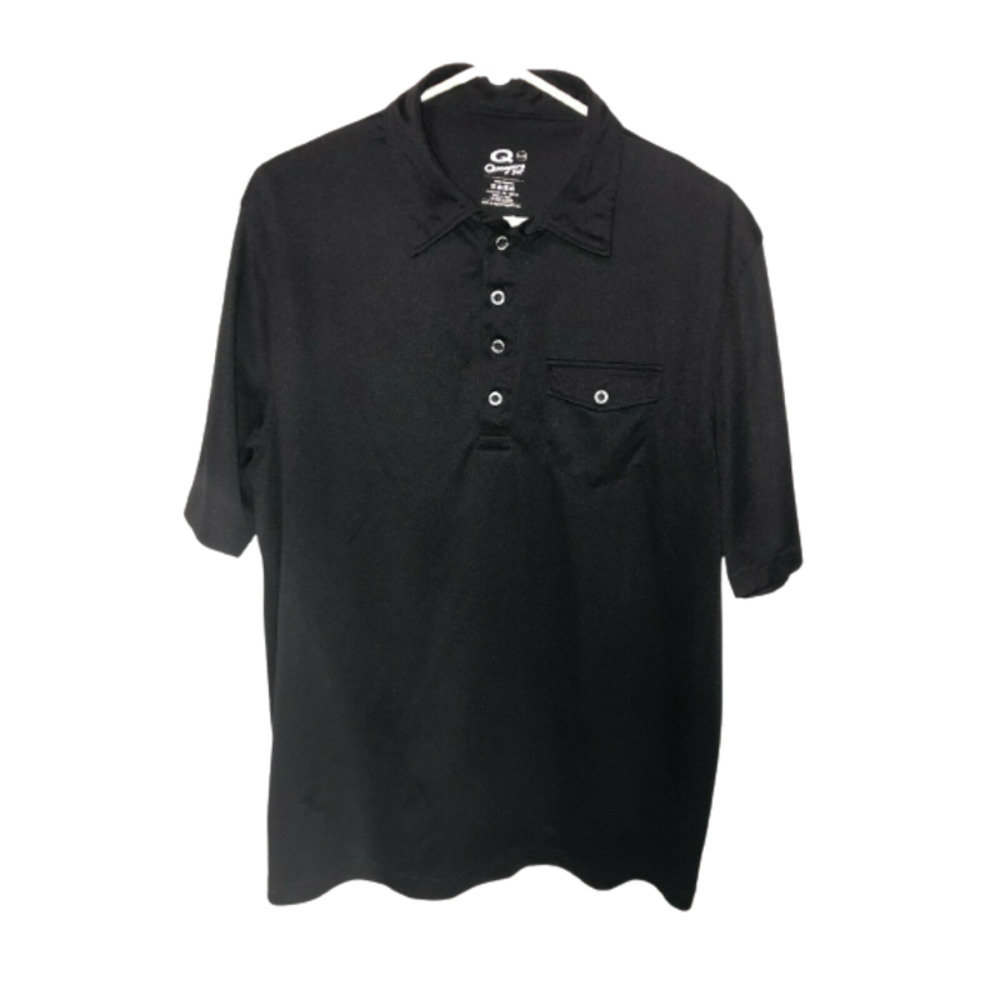 Quagmire Golf Men's Black Short Sleeve Polo Shirt Moisture Wicking Size Small
